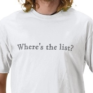 Front: Where's the list?