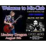 Ethereal Rock that will melt your face.  Lindsay Dragan will feature Mic-Club tonight